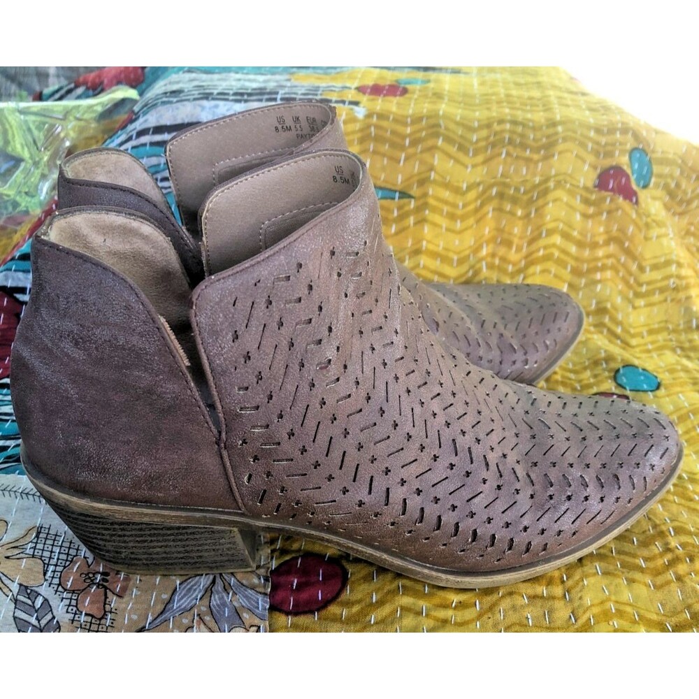 LifeStride Soft System Payton Women's Ankle Boots 8.5 Brown Faux Leather Casual